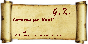 Gerstmayer Kamil névjegykártya